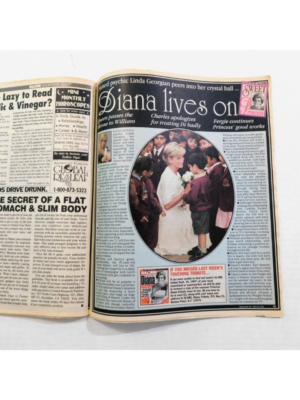 Globe Princess Diana Special Commemorative Double Issue 9/22/1997 Poster - Picture 4 of 7